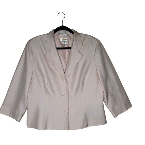 Talbots Jackets & Blazers - Vintage Talbots Classic Shell Pink Silk Three Button Blazer Size 14